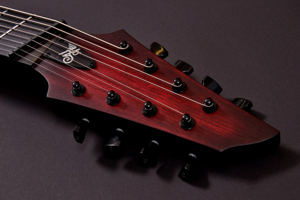 HAPAS Guitars Kayzer Multiscale 8FF:  Redrum Stain Over Two Piece Ash body